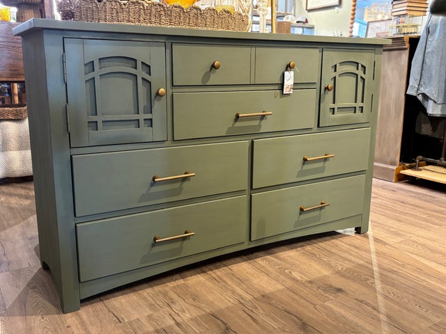 green emerald velvet dress Teddi 6 Drawer Dresser with Customizable Knobs